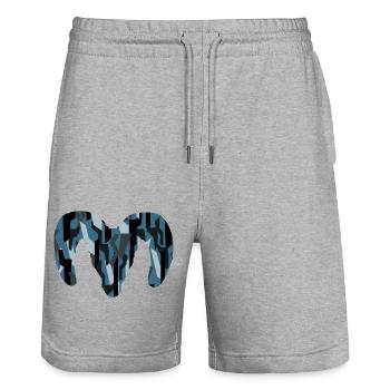 Dickhornschaf Camouflage – Wildnis pur - Stanley/Stella Unisex Bio Joggingshorts Trainer  - Grau meliert - Vorne - Nik (191cm) & Marisol (170cm)