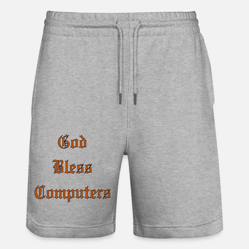 GodBlessComputers - Short de jogging bio TRAINER Stanley/Stella unisexe - gris chiné