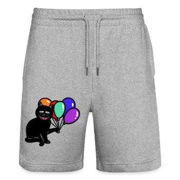 Halloween Cat Cats Cat - Stanley/Stella Trainer Unisex Organic Jogging Shorts - heather grey - Front - Nik (191cm) & Marisol (170cm)