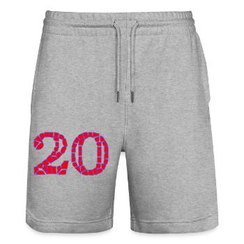 ALLES GUTE ZUM GEBURTSTAG. ALLES GUTE ZUM GEBURTSTAG. JAHRESTAG. - Stanley/Stella Unisex Bio Joggingshorts Trainer  - Grau meliert - Vorne - Nik (191cm) & Marisol (170cm)