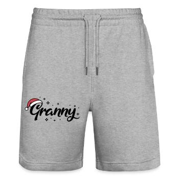 Christmas Hat Granny Grandma - Stanley/Stella Trainer Unisex Organic Jogging Shorts - heather grey - Front - Nik (191cm) & Marisol (170cm)