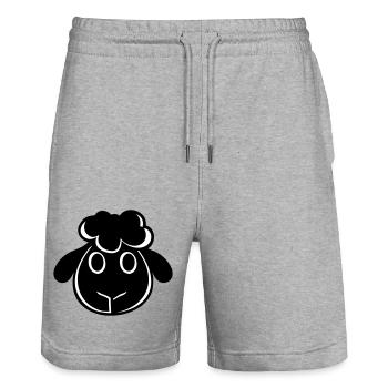 Schwarzes Schaf Gesicht Kopf Klein Süß Niedlich - Stanley/Stella Unisex Bio Joggingshorts Trainer  - Grau meliert - Vorne - Nik (191cm) & Marisol (170cm)