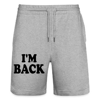 I'm back - Stanley/Stella Unisex Bio Joggingshorts Trainer  - Grau meliert - Vorne - Nik (191cm) & Marisol (170cm)