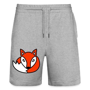Renard Renard roux Animal sauvage Intelligent Habitants de la forêt - Short de jogging bio TRAINER Stanley/Stella unisexe - gris chiné - Devant - Nik (191cm) & Marisol (170cm)