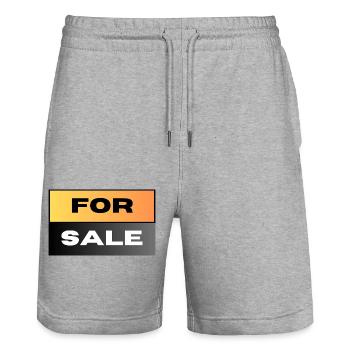FOR SALE - Stanley/Stella Unisex Bio Joggingshorts Trainer  - Grau meliert - Vorne - Nik (191cm) & Marisol (170cm)