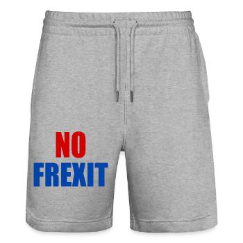 No frexit - Stanley/Stella Trainer Unisex Organic Jogging Shorts - heather grey - Front - Nik (191cm) & Marisol (170cm)