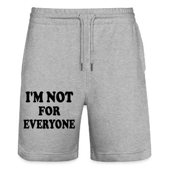 i'm not for everyone - Stanley/Stella Unisex Bio Joggingshorts Trainer  - Grau meliert - Vorne - Nik (191cm) & Marisol (170cm)