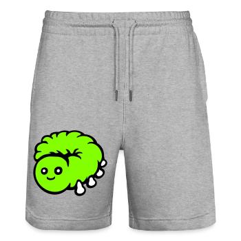 Süße Raupe klein freundlich Larve Wurm glücklich - Stanley/Stella Unisex Bio Joggingshorts Trainer  - Grau meliert - Vorne - Nik (191cm) & Marisol (170cm)
