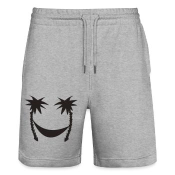 hammock - Stanley/Stella Trainer Unisex Organic Jogging Shorts - heather grey - Front - Nik (191cm) & Marisol (170cm)