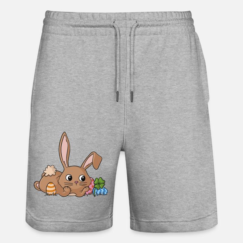 Träumender Comic Osterhase - Stanley/Stella Unisex Bio Joggingshorts Trainer  - Grau meliert