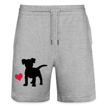Jack Russell Terrier - Stanley/Stella Trainer Unisex Organic Jogging Shorts - heather grey - Front - Nik (191cm) & Marisol (170cm)