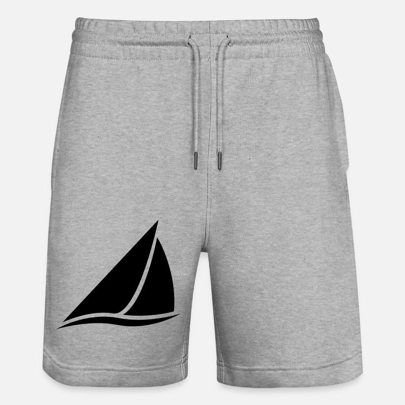 Logo barca a vela per marinai, marinai e capitani - Pantaloncini da jogger ecologici unisex Trainer di Stanley/Stella - grigio melange
