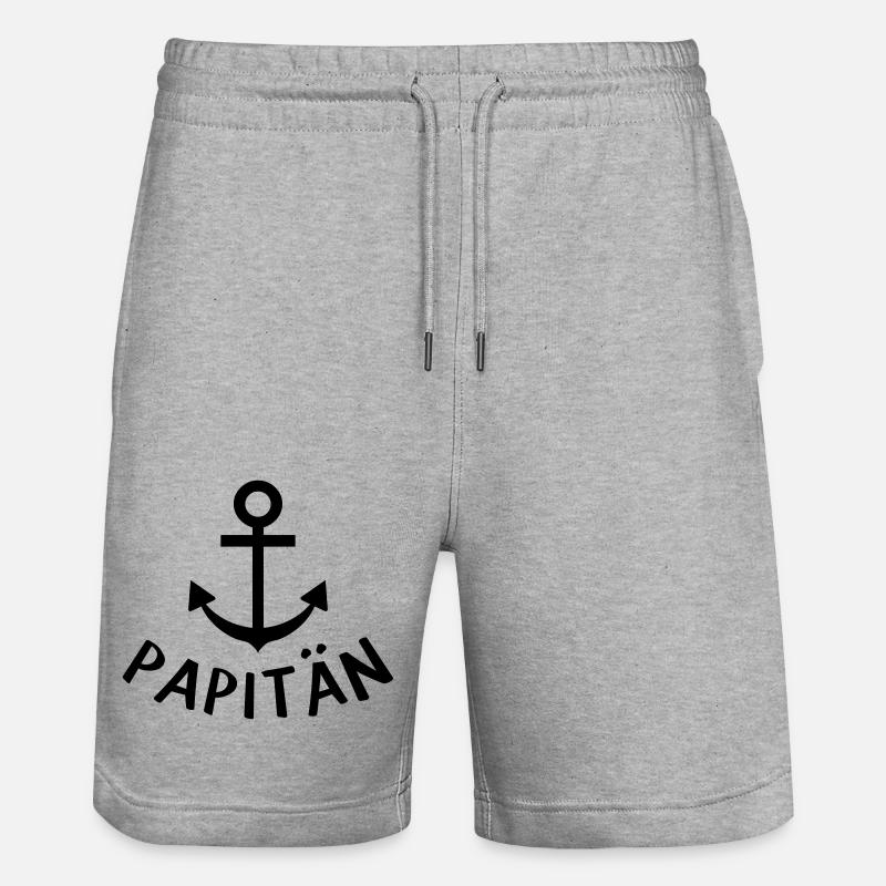 papitän - Short de jogging bio TRAINER Stanley/Stella unisexe - gris chiné
