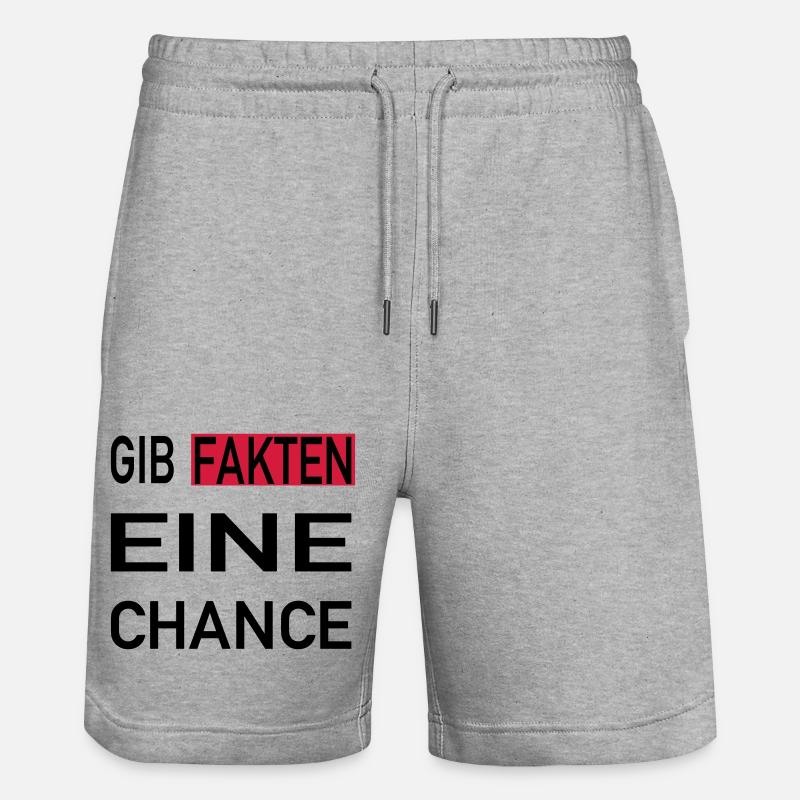 Gib Fakten eine Chance - Stanley/Stella Unisex Bio Joggingshorts Trainer  - Grau meliert