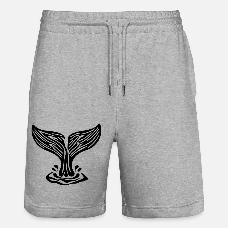 Wal Fluke Vector - Stanley/Stella Unisex Bio Joggingshorts Trainer  - Grau meliert