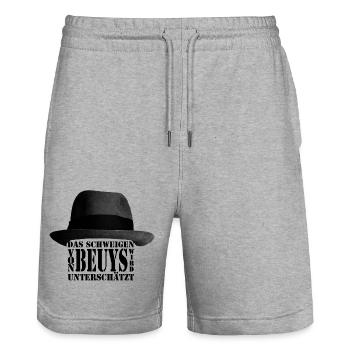 Das Schweigen von Joseph Beuys wird unterschätzt - Stanley/Stella Unisex Bio Joggingshorts Trainer  - Grau meliert - Vorne - Nik (191cm) & Marisol (170cm)