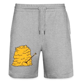 Mistgabel Strohberg Heugabel - Stanley/Stella Unisex Bio Joggingshorts Trainer  - Grau meliert - Vorne - Nik (191cm) & Marisol (170cm)