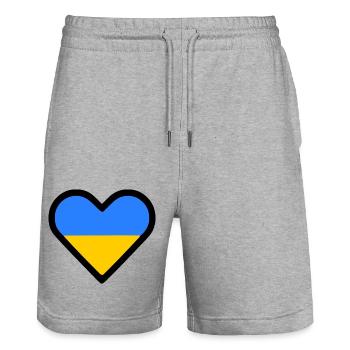 Ukraine - Stanley/Stella Unisex Bio Joggingshorts Trainer  - Grau meliert - Vorne - Nik (191cm) & Marisol (170cm)