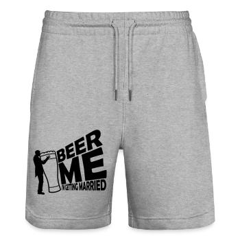 Beer Me Getting Married - Stanley/Stella Trainer Unisex Organic Jogging Shorts - heather grey - Front - Nik (191cm) & Marisol (170cm)