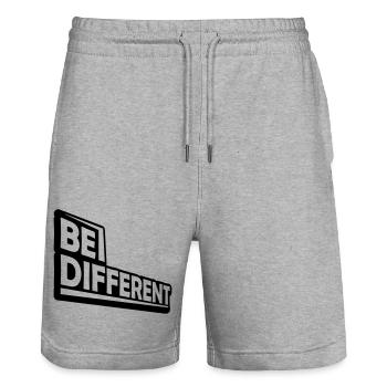 Soyez différent Logo Design - Short de jogging bio TRAINER Stanley/Stella unisexe - gris chiné - Devant - Nik (191cm) & Marisol (170cm)