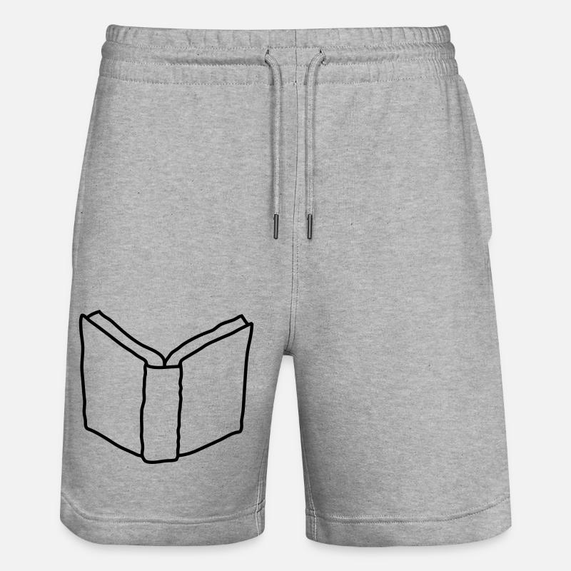 Comic offenes Roman Buch - Stanley/Stella Unisex Bio Joggingshorts Trainer  - Grau meliert