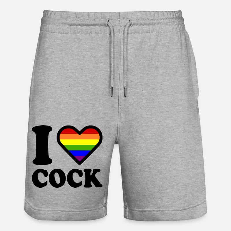 I love cock - Short de jogging bio TRAINER Stanley/Stella unisexe - gris chiné