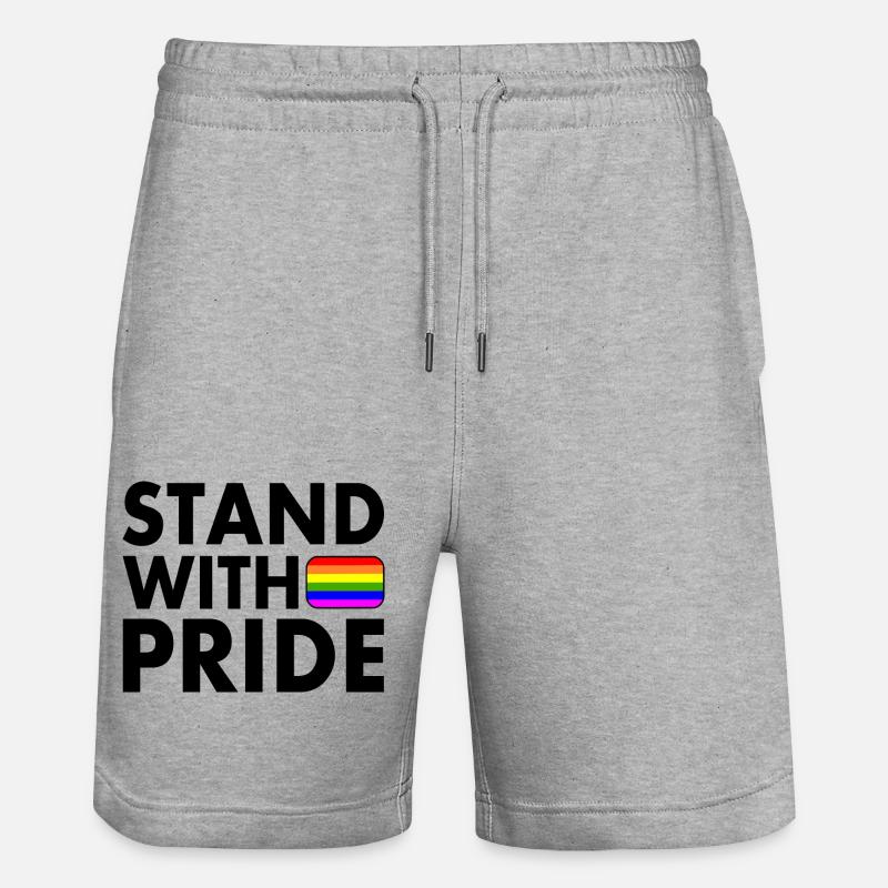Stand with pride - Short de jogging bio TRAINER Stanley/Stella unisexe - gris chiné