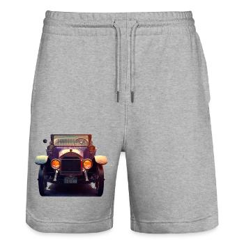 Oldtimer sind mehr als nur klassische Autos - Stanley/Stella Unisex Bio Joggingshorts Trainer  - Grau meliert - Vorne - Nik (191cm) & Marisol (170cm)