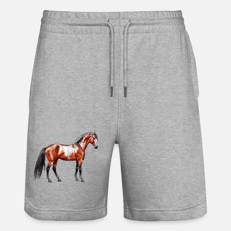 de pluie - Cheval, debout - Short de jogging bio TRAINER Stanley/Stella unisexe - gris chiné