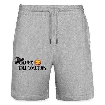 Joyeux halloween - Short de jogging bio TRAINER Stanley/Stella unisexe - gris chiné - Devant - Nik (191cm) & Marisol (170cm)