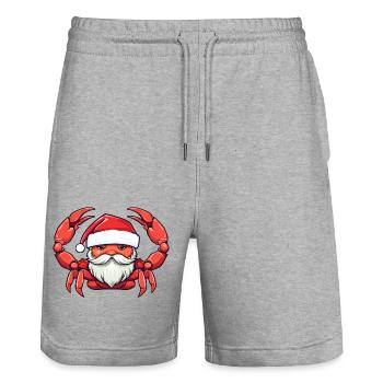 Krabben Weihnachten - Stanley/Stella Unisex Bio Joggingshorts Trainer  - Grau meliert - Vorne - Nik (191cm) & Marisol (170cm)