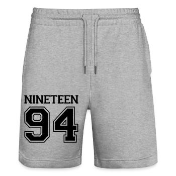 1994 - Stanley/Stella Trainer Unisex Organic Jogging Shorts - heather grey - Front - Nik (191cm) & Marisol (170cm)
