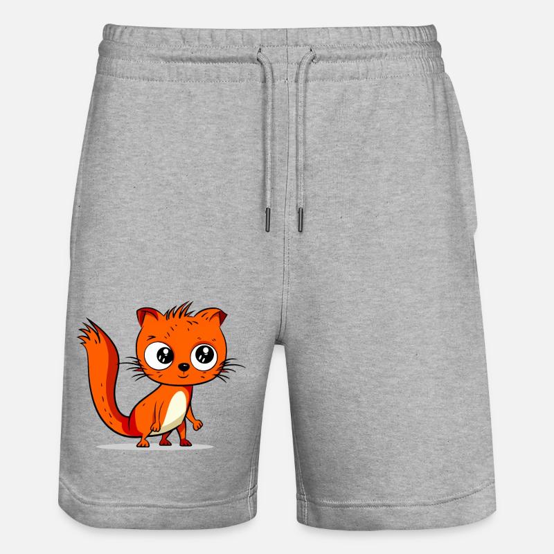 Kiki das Eichhörnchen - Stanley/Stella Unisex Bio Joggingshorts Trainer  - Grau meliert
