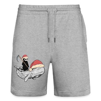 Wal Walfisch Tod Fantasy Dark Ozean Fische Fisch - Stanley/Stella Unisex Bio Joggingshorts Trainer  - Grau meliert - Vorne - Nik (191cm) & Marisol (170cm)