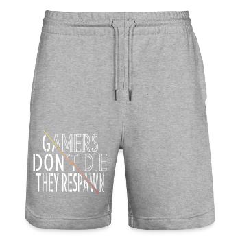beer best and sleep dice role playing - Stanley/Stella Trainer Unisex Organic Jogging Shorts - heather grey - Front - Nik (191cm) & Marisol (170cm)