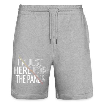 joke bday growler gift polar bear awesome humor - Stanley/Stella Unisex Bio Joggingshorts Trainer  - Grau meliert - Vorne - Nik (191cm) & Marisol (170cm)