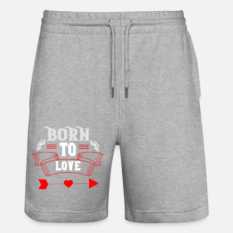 Né pour aimer - Short de jogging bio TRAINER Stanley/Stella unisexe - gris chiné