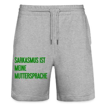 Sarkasmus-Profi - Stanley/Stella Unisex Bio Joggingshorts Trainer  - Grau meliert - Vorne - Nik (191cm) & Marisol (170cm)