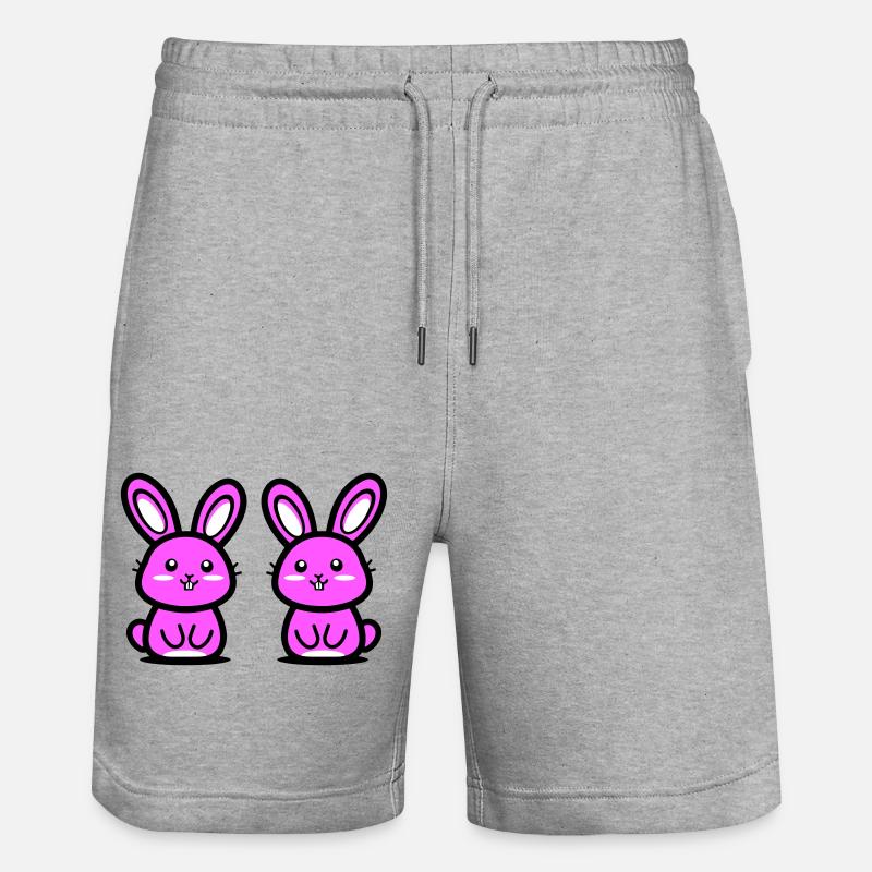 Easter Bunny Easter - Stanley/Stella Trainer Unisex Organic Jogging Shorts - heather grey
