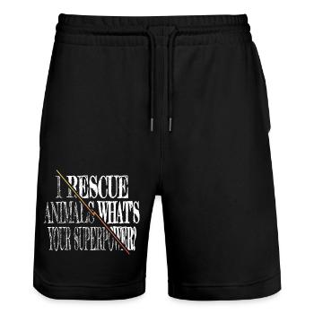 animals animal rescue birthday funny quote - Stanley/Stella Trainer Unisex Organic Jogging Shorts - black - Front - Nik (191cm) & Marisol (170cm)