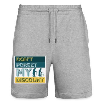 Vergiss nicht meinen Rabatt lustig sarkastisch Senior - Stanley/Stella Unisex Bio Joggingshorts Trainer  - Grau meliert - Vorne - Nik (191cm) & Marisol (170cm)