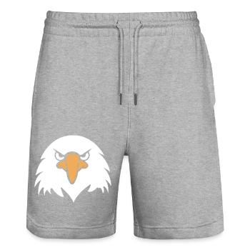 Eagle Bird - Stanley/Stella Trainer Unisex Organic Jogging Shorts - heather grey - Front - Nik (191cm) & Marisol (170cm)