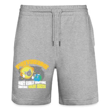 Total Solar Eclipse 2024 Totality Photobomb Sun - Stanley/Stella Unisex Bio Joggingshorts Trainer  - Grau meliert - Vorne - Nik (191cm) & Marisol (170cm)