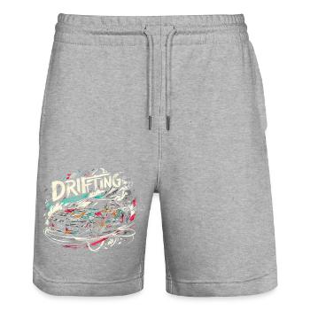 Drifting Is Not A Crime - Auto Liebhaber Geschenk - Stanley/Stella Unisex Bio Joggingshorts Trainer  - Grau meliert - Vorne - Nik (191cm) & Marisol (170cm)