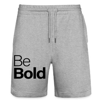 Be Bold - Stanley/Stella Trainer Unisex Organic Jogging Shorts - heather grey - Front - Nik (191cm) & Marisol (170cm)