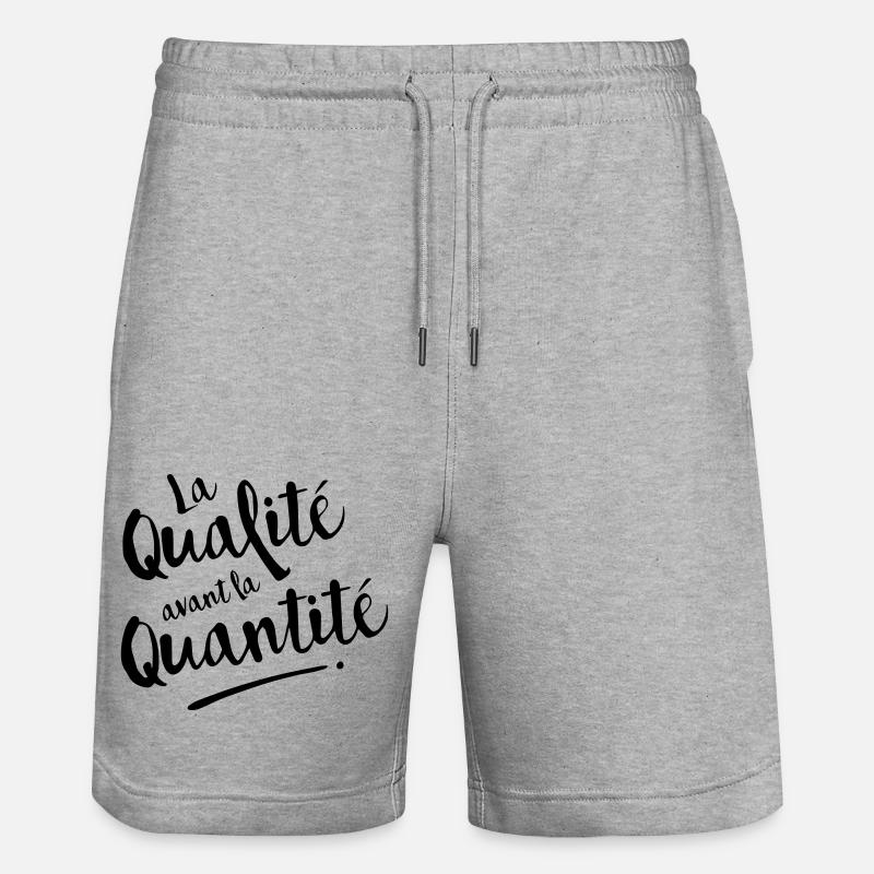 QUALITE avant QUANTITE - Short de jogging bio TRAINER Stanley/Stella unisexe - gris chiné