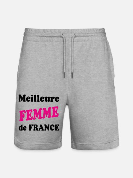 Beste FRAU Frankreichs - Stanley/Stella Unisex Bio Joggingshorts Trainer - Grau meliert
