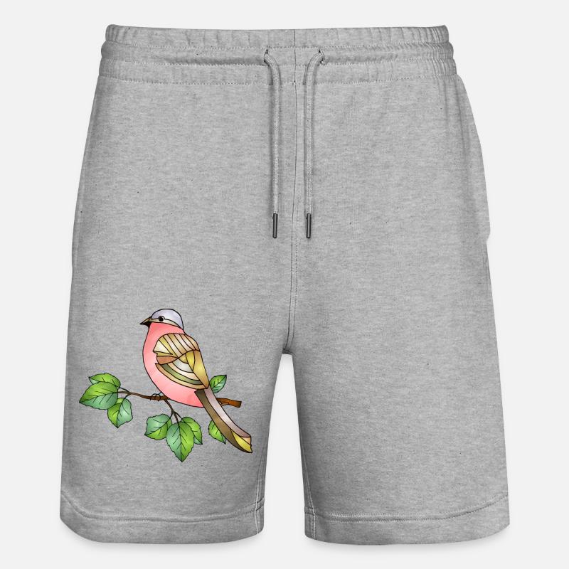 Bunter Vogel - Stanley/Stella Unisex Bio Joggingshorts Trainer  - Grau meliert