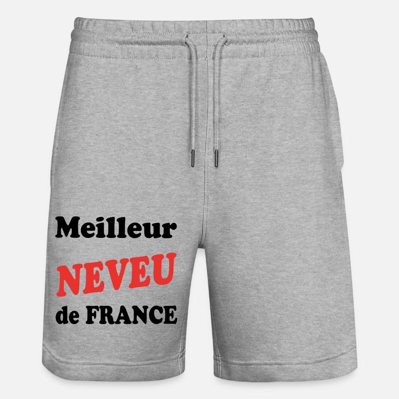 Bester Neffe Frankreichs - Stanley/Stella Unisex Bio Joggingshorts Trainer  - Grau meliert