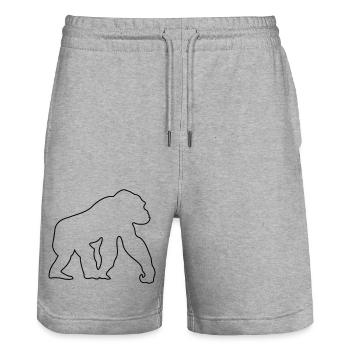 affe - Stanley/Stella Unisex Bio Joggingshorts Trainer  - Grau meliert - Vorne - Nik (191cm) & Marisol (170cm)